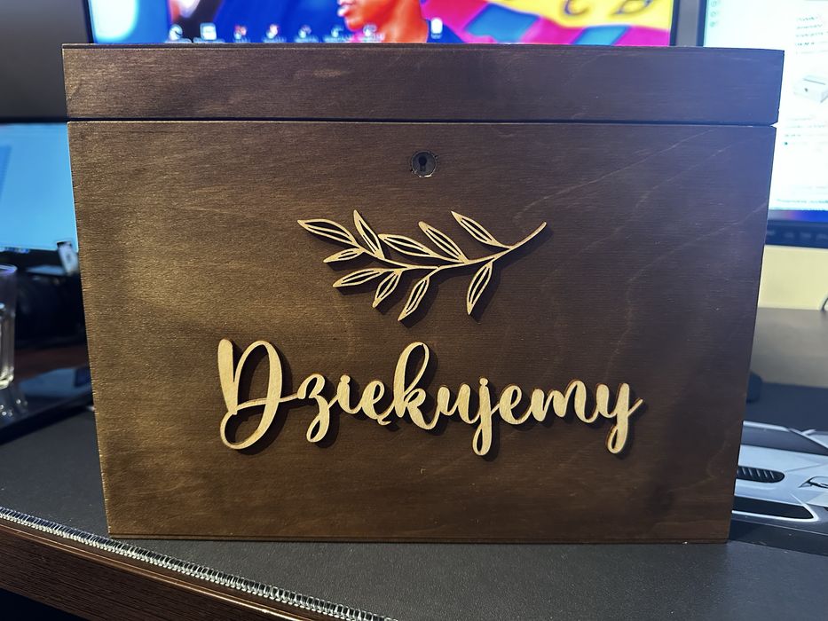 Pudełko na koperty ślubne drewniane