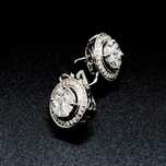 Kolczyki złote z diamentami 1,36ct+0,32ct+0,32ct (certyfikat)