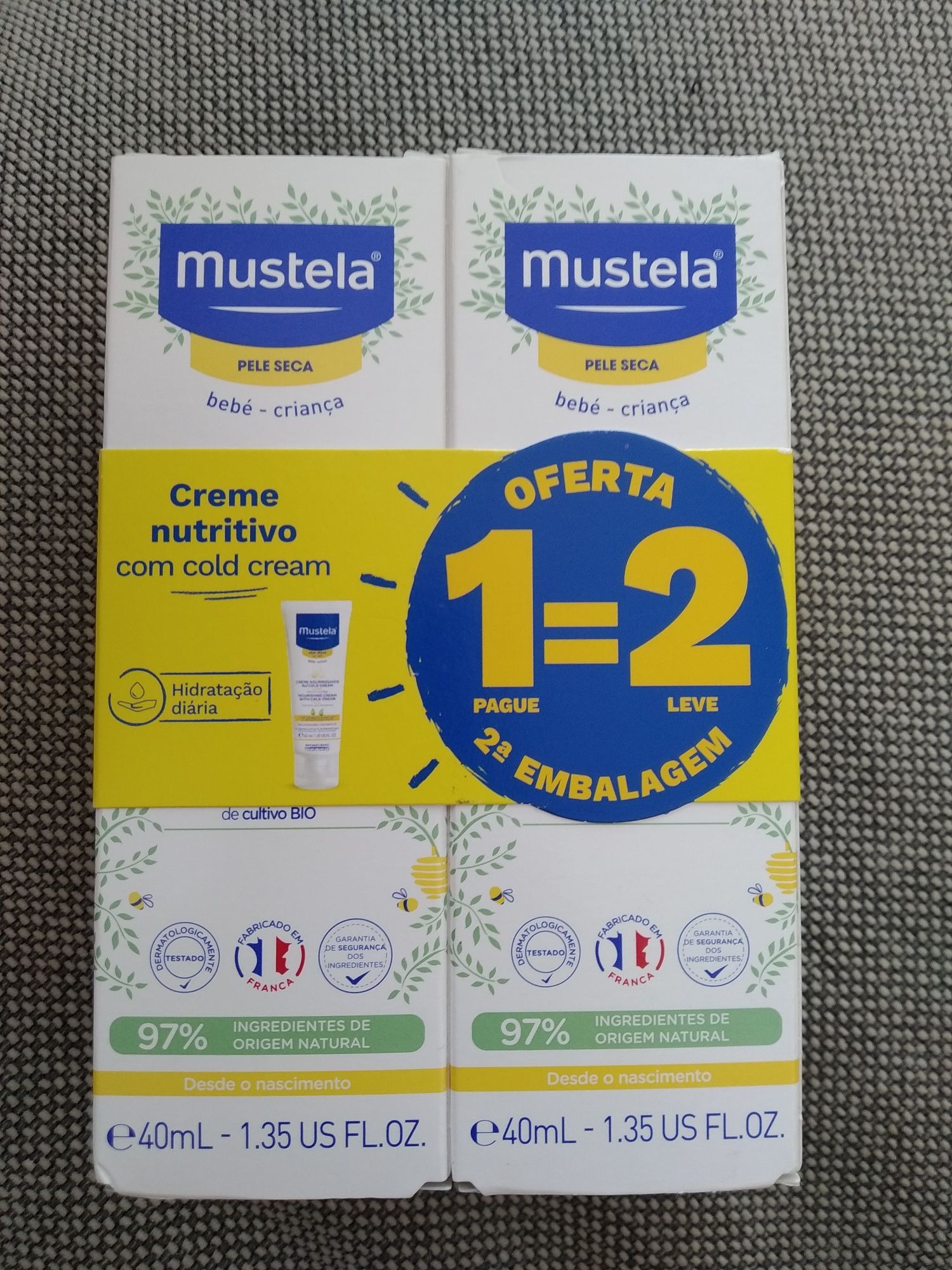 Cremes nutritivos com cold cream da Mustela