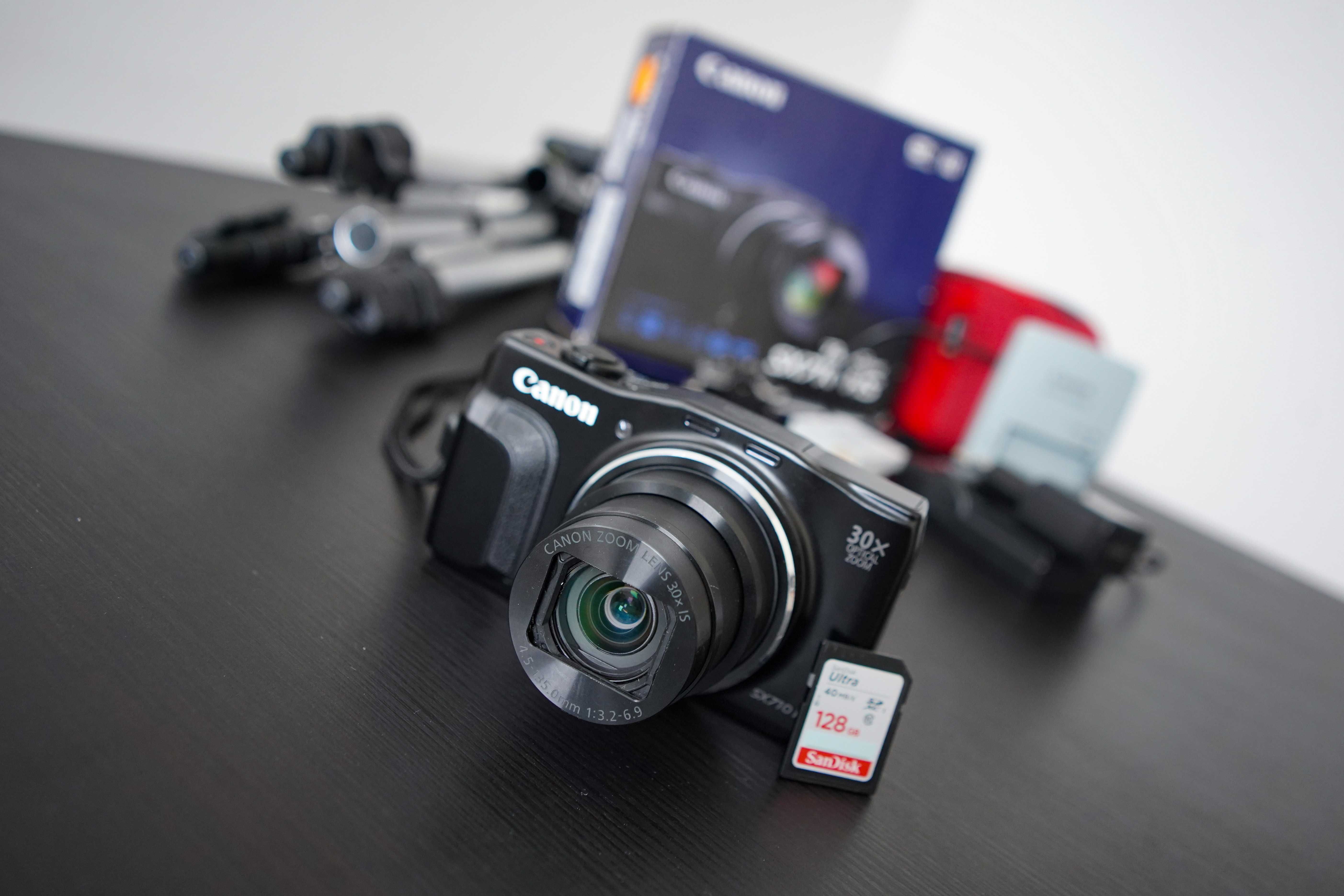 Canon SX710 HS + 128GB • idealny aparat • Wi-Fi • full zestaw
