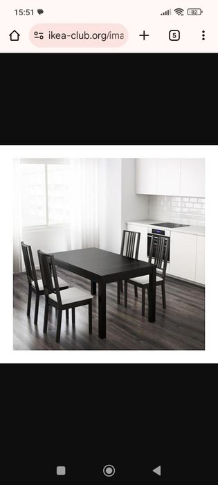 Cadeiras IKEA com mesa de jantar extensível