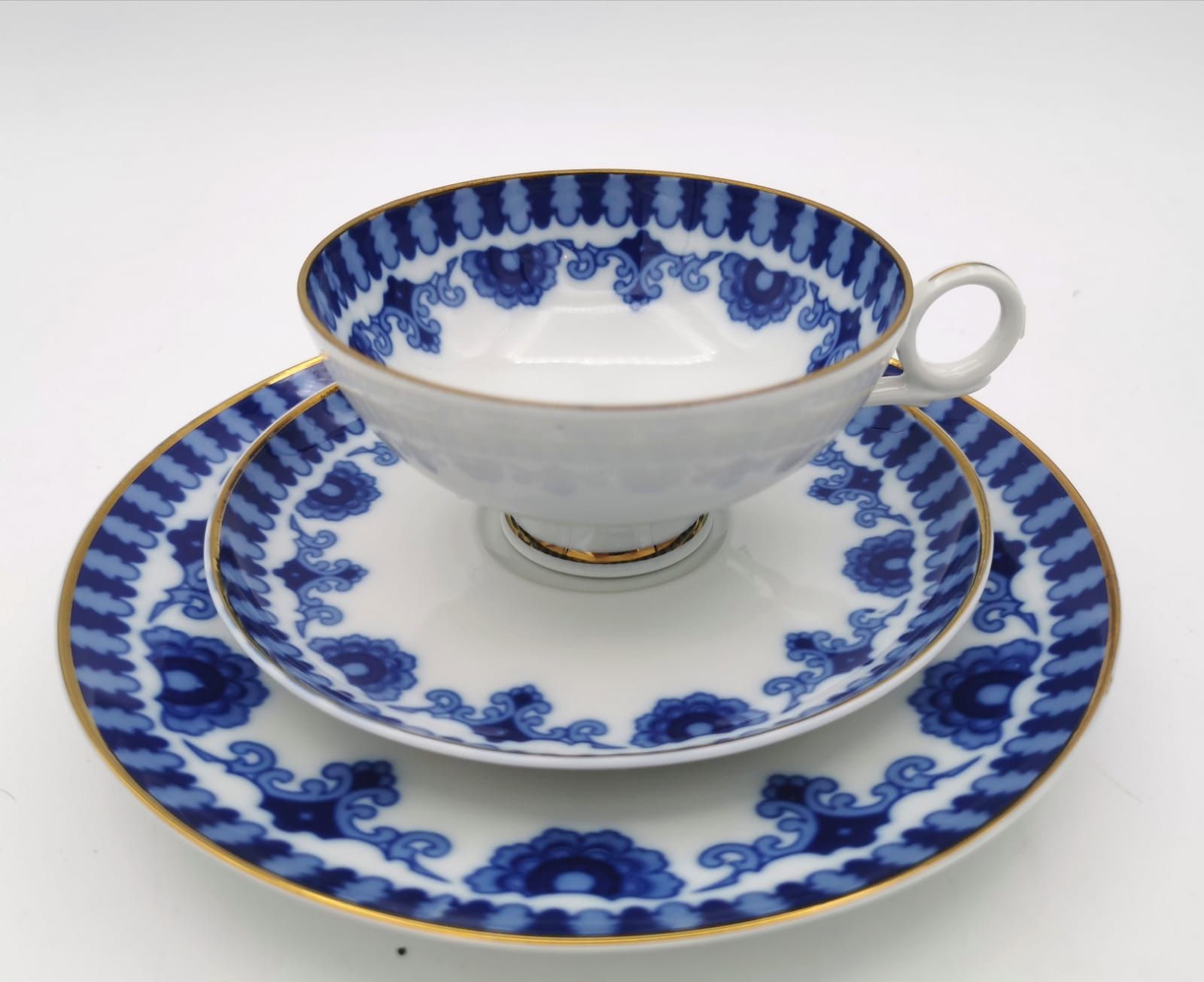 Porcelana Wallendorf TRIO ECHT KOBALT Porcelana Kobaltowa