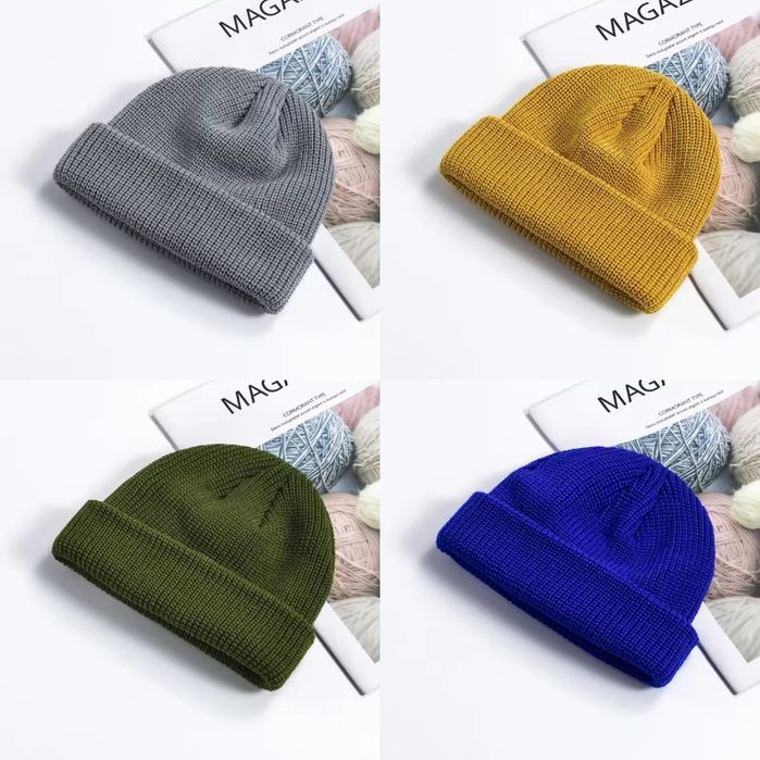 Коротка я шапка міні mini біні beanie докерка укороченая до ушей вух