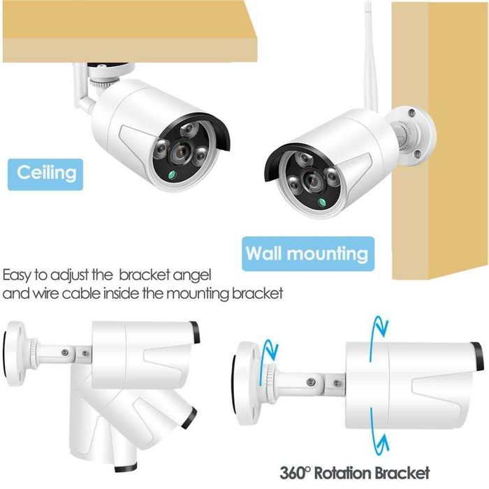 Kit Vídeo Vigilância 8 Câmaras WiFi 1080P • Som • Visão Noturna • APP