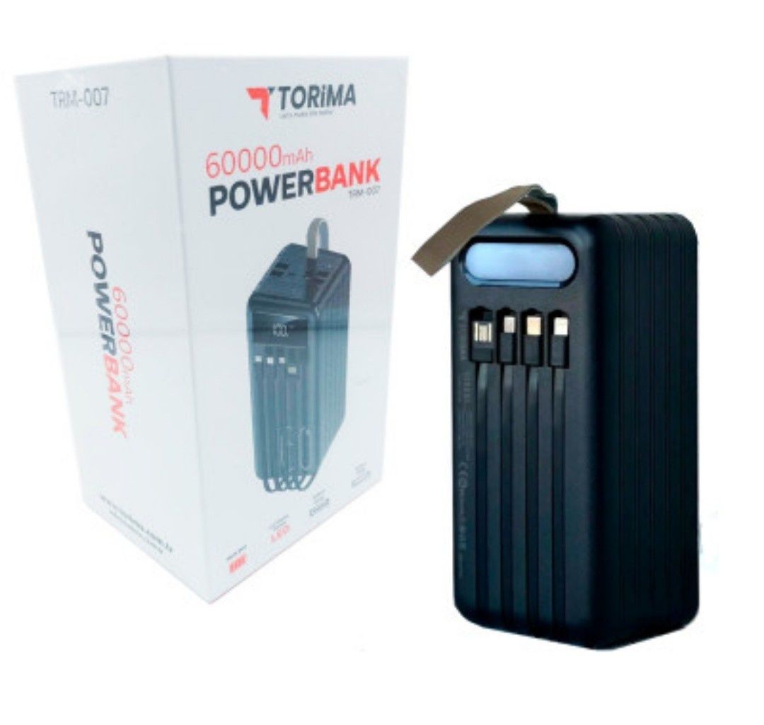 Power Bank підвищеної ємності Torima TRM-007 60000 mAh чорний