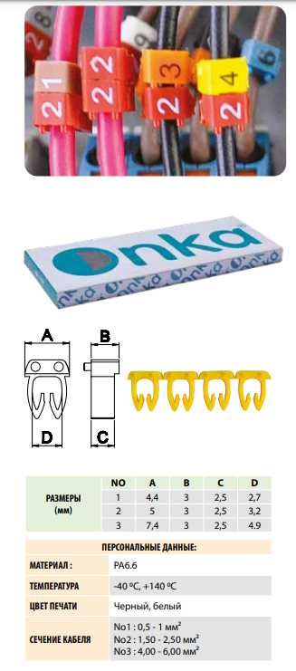 Маркування для проводів 0.5-6 мм цифри 0-9