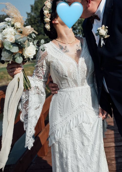 Suknia ślubna boho koronka Gala Frea