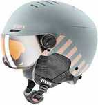 Kask narciarski Uvex ROCKET JR VISOR rhino- blush mat 51-55 CM