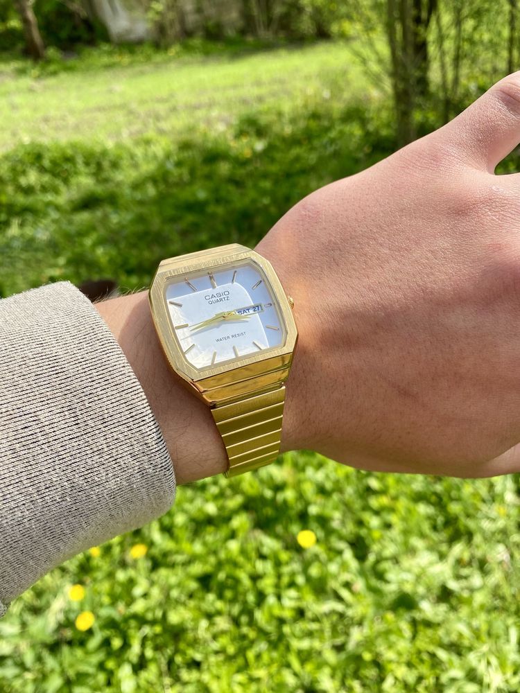 Оригинальные Retro часы Casio Old Money Style Gold