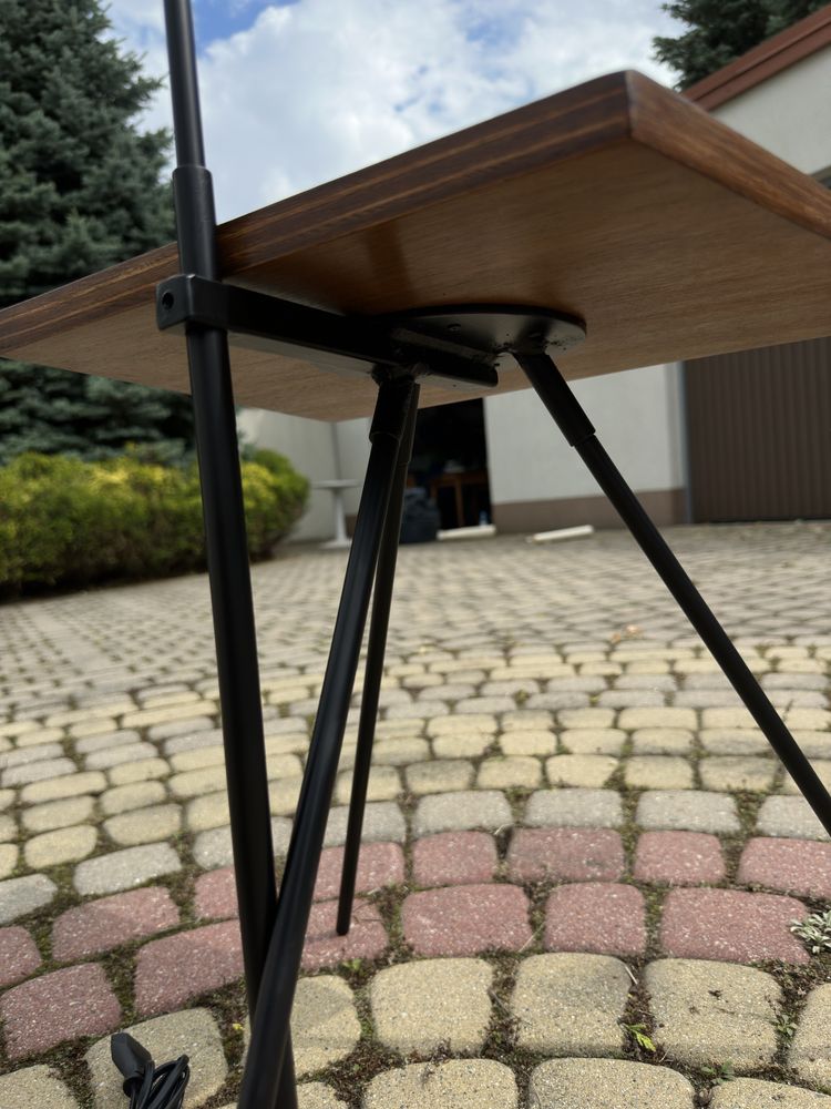 Lampka podłogowa ze stolikiem loftowa prl vintage loft