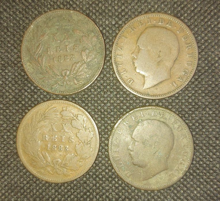 Moedas 20 reis bronze 1883