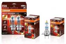 Lâmpadas Osram Night Breaker +220% H4, H7, H11 Carro/MOTO