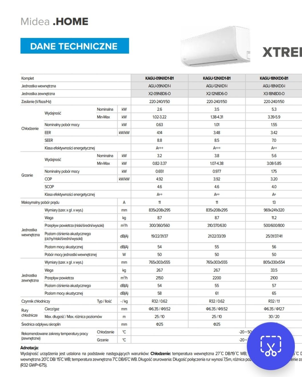 Midea Klimatyzacja split jednostka wewnętrzna