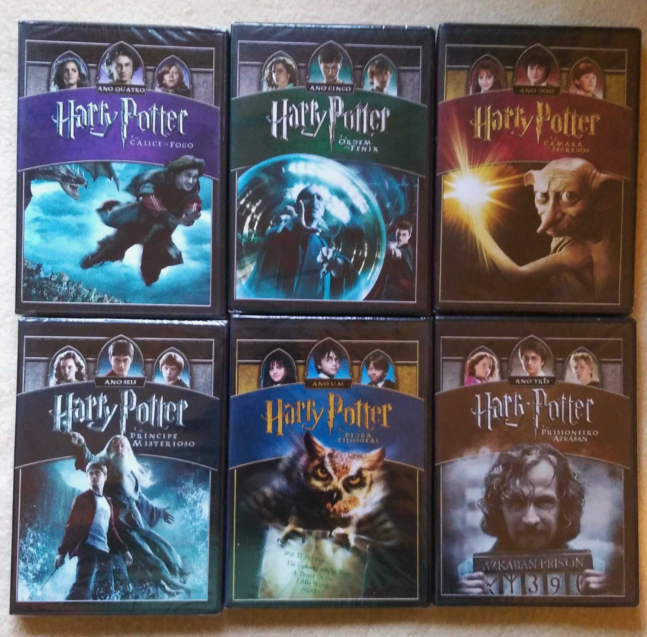 DVD Coleção Harry Potter, novos, selados