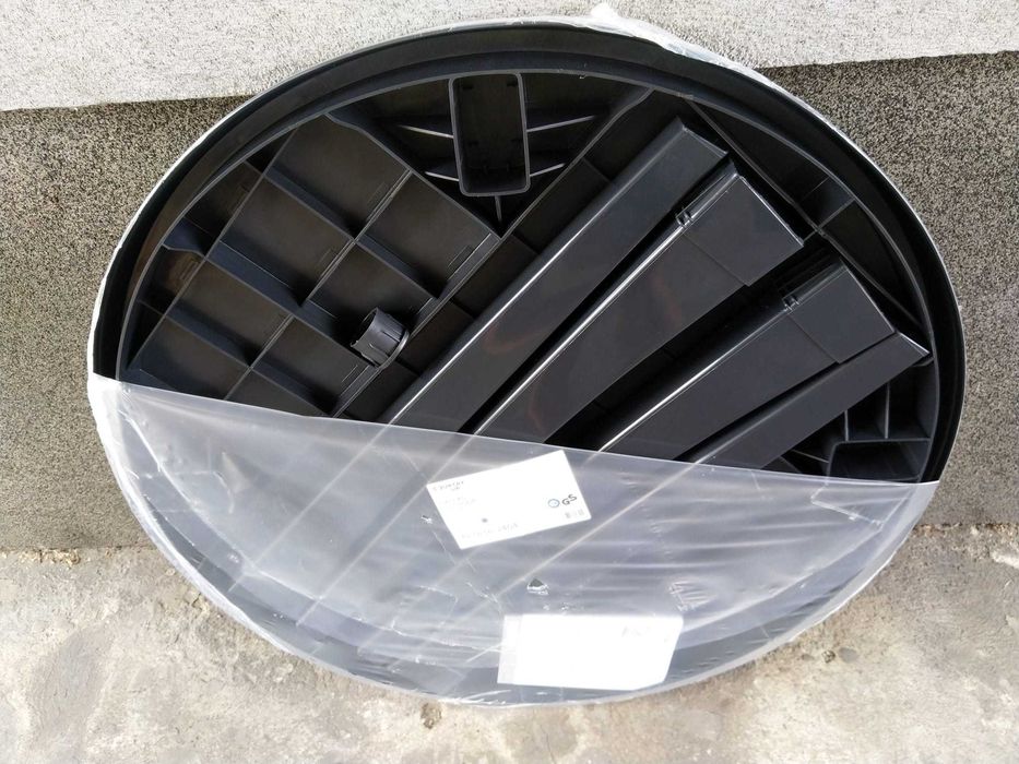 NOWY Stół Ogrodowy 90 x 72 Stolik Okrągły Plastikowy ANTRACYT