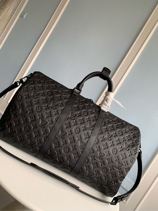 Дорожня сумка Louis Vuitton Keepall 50 чорна чоловіча жіноча спортивна