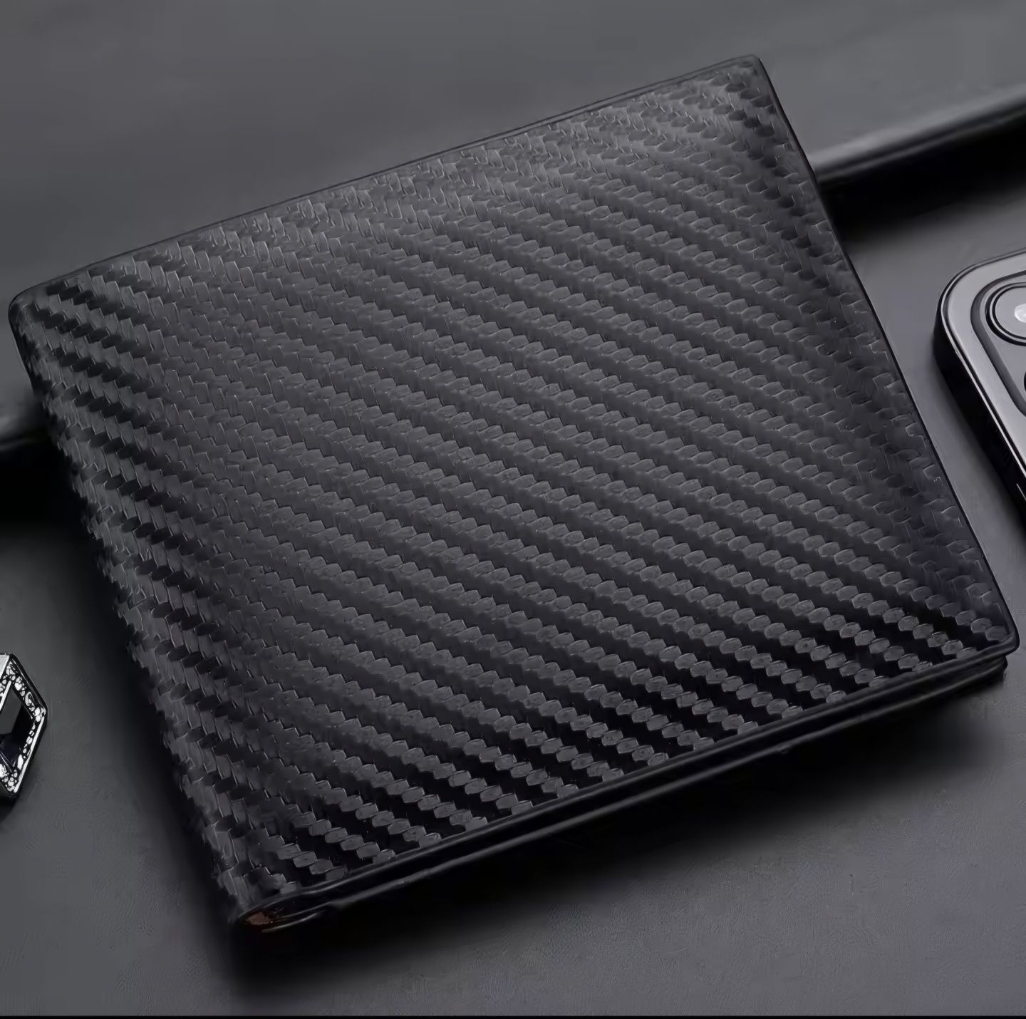 Carteira para Homem em estilo fibra de carbono