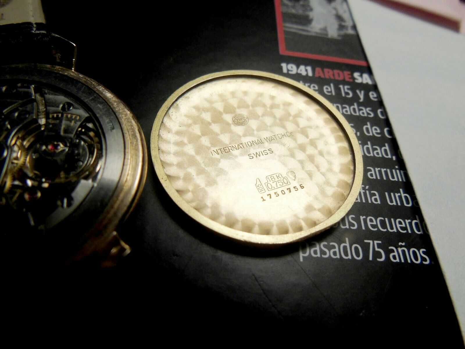 Zegarek IWC złoty  Schaffhausen,  18k/750, płetwy rekina ,38mm