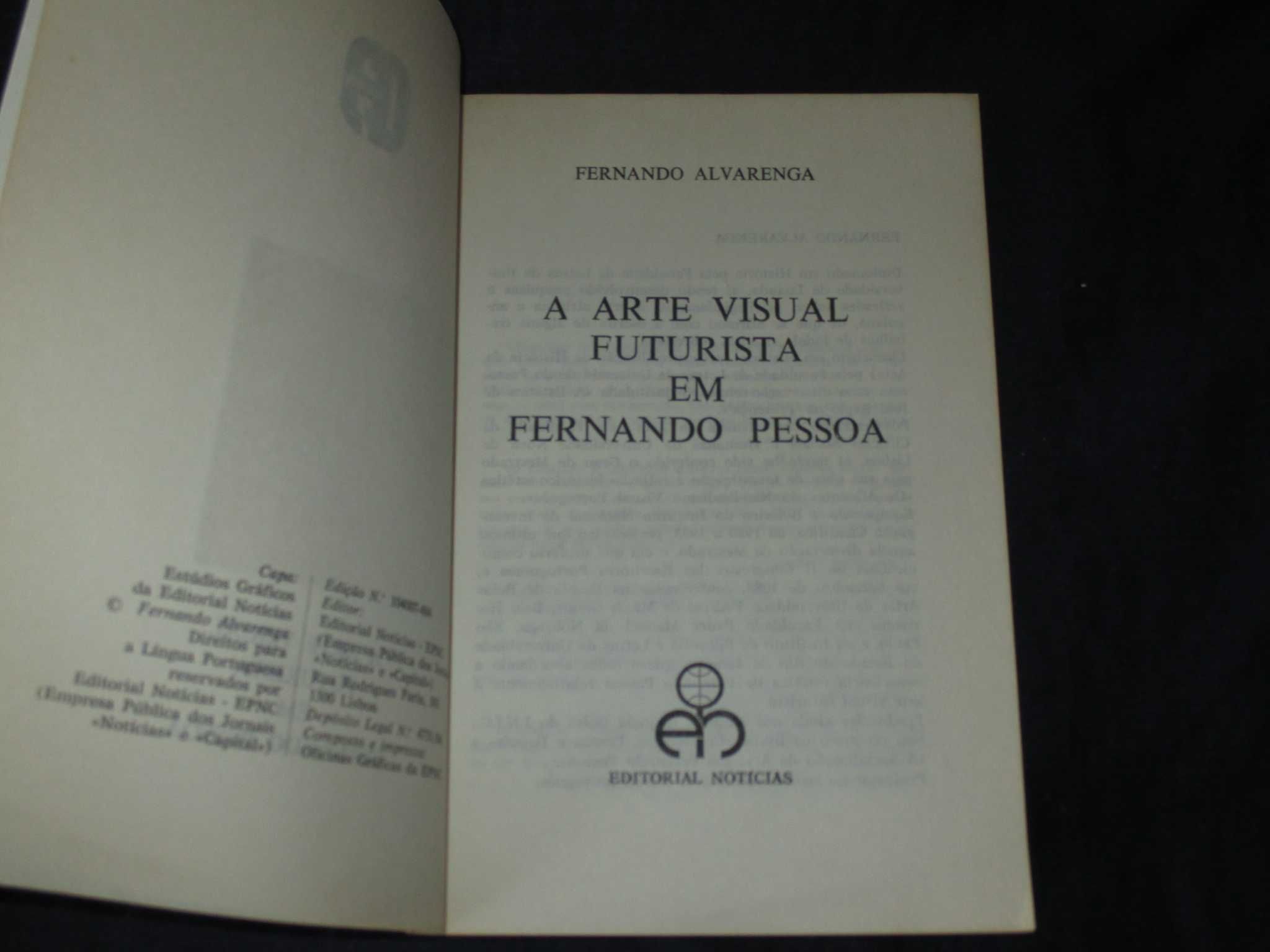 Livro A Arte Visual Futurista em Fernando Pessoa