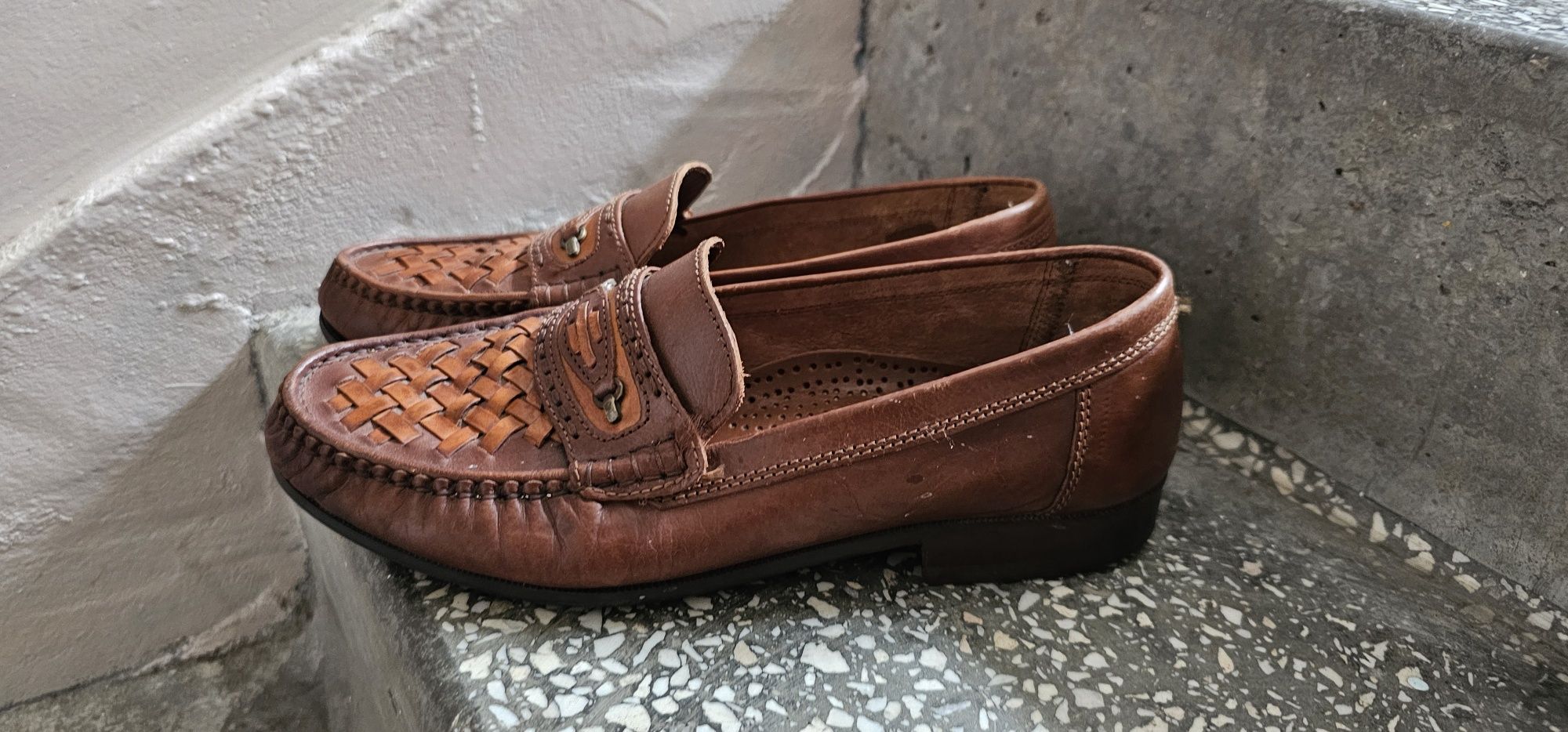 Gross Blak włoskie skórzane mokasyny męskie rozmiar 42 wkładka 26cm