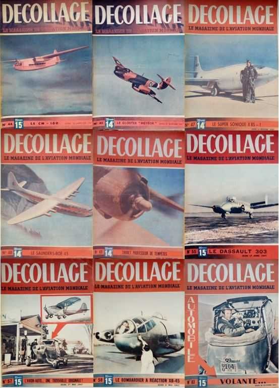 34 números da revista francesa de aviação "DECOLLAGE" (1946-48)