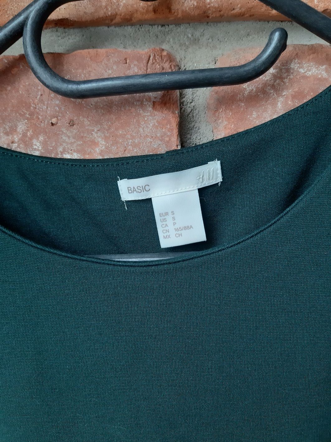 Sukienka z kieszeniami zielona na długi rękaw H&M S 36 Nowa bez metki