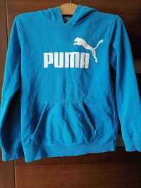 Bluza PUMA 164 niebieska z kapturem duża kieszeń