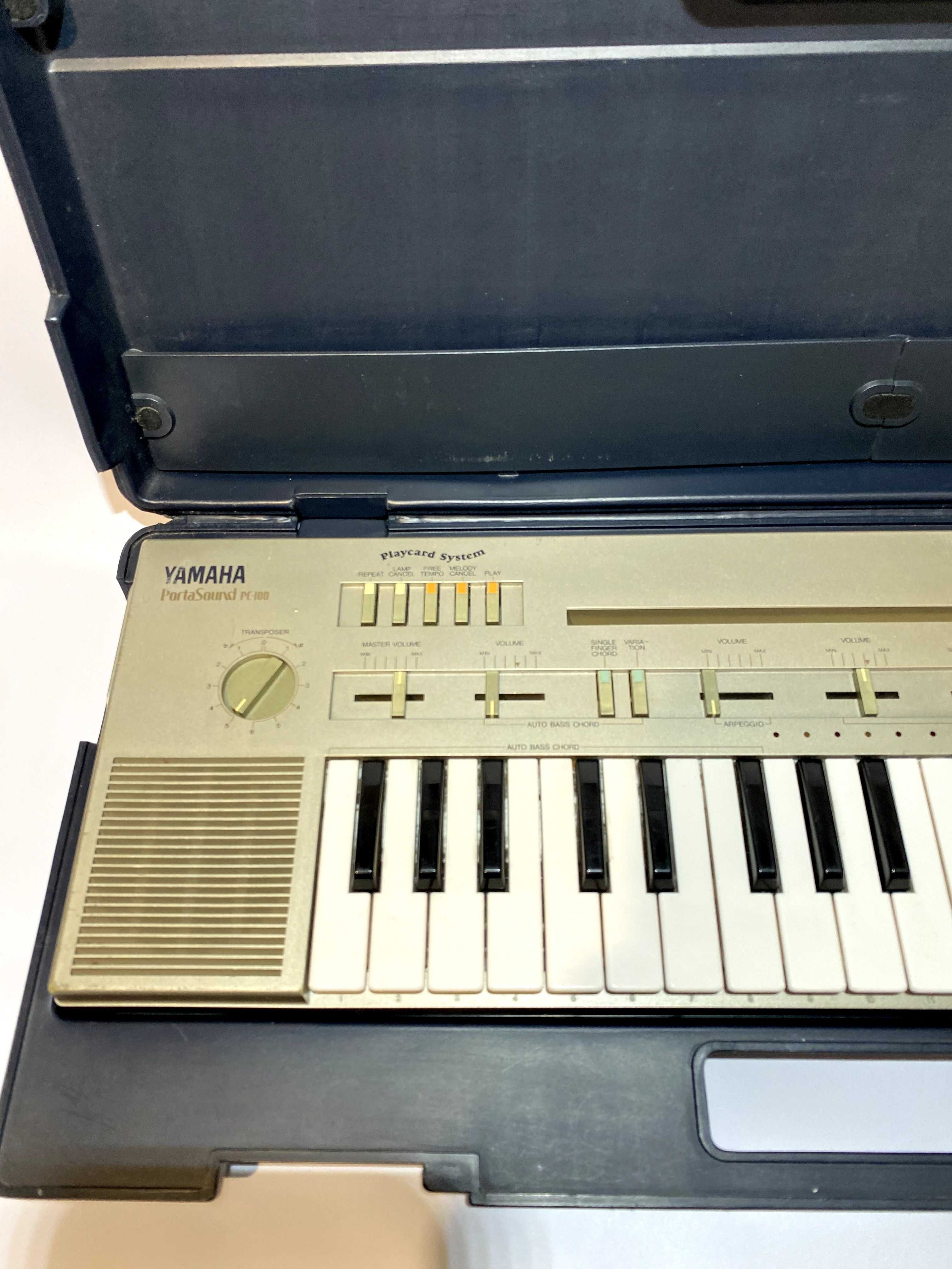 Yamaha PortaSound PC-100 keyboard z kartami, sprawna