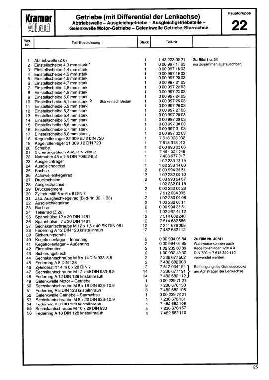 Katalog części koparko-ładowarka  Kramer 416 S