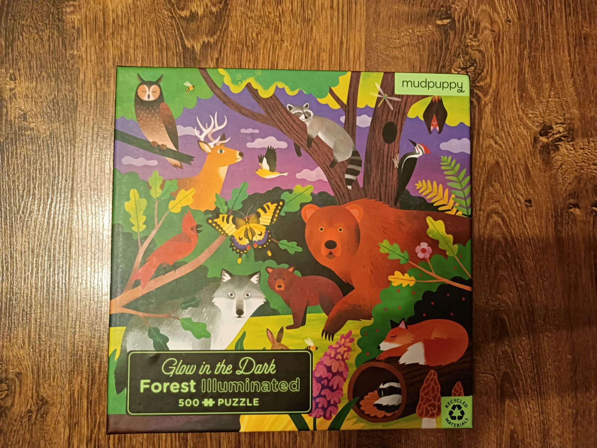 Puzzle puzzle forest  500 szt świecace w ciemnosci las mudpuppy