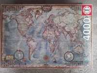 Puzzle mapa mundial 4000 peças