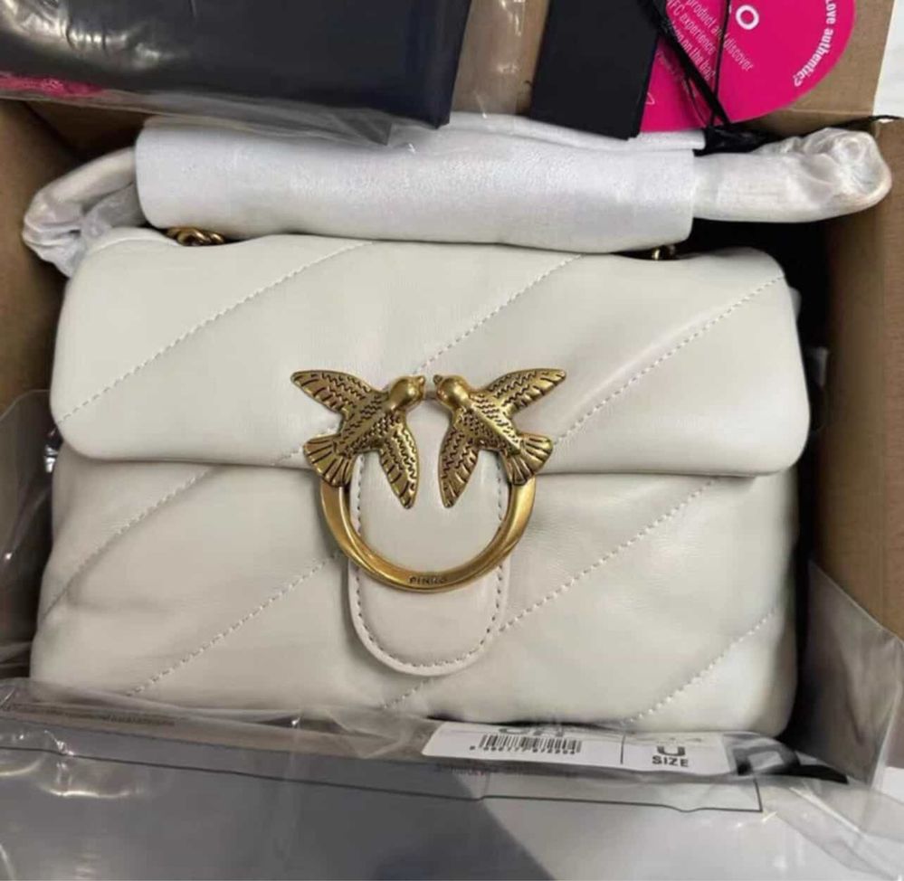 сумка pinko біла love mini puff baby cl. оригінал