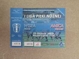 Bilet meczowy Wisła Płock vs. Amica Wronki 2002 r.