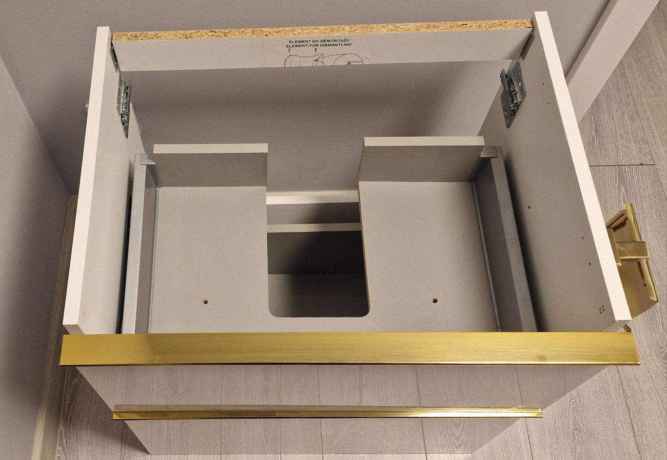 Szafka umywalkowa w połysku  60  gold