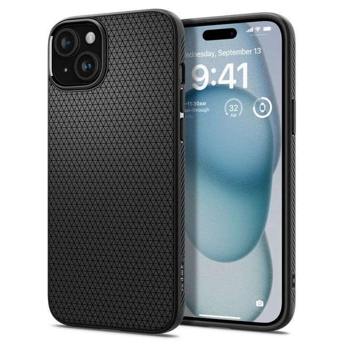 Etui Ochronne Spigen Liquid Air do iPhone 15, Matowa Czern