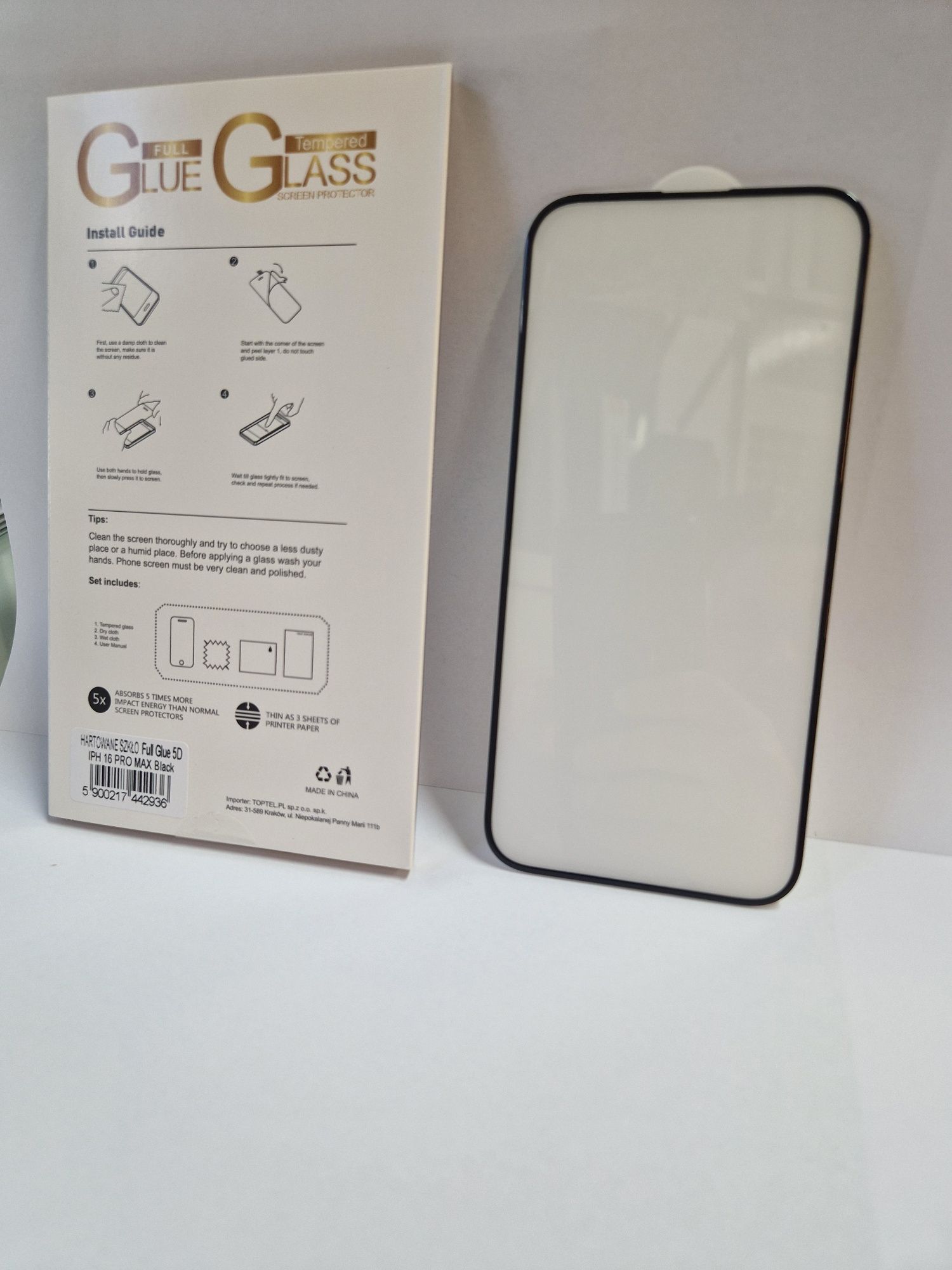 Hartowane szkło Full Glue 5D do IPHONE 16 PRO MAX