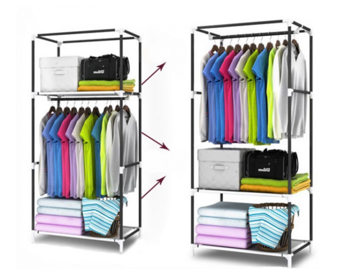 Тканинна шафа для речей на 1 секцію Storage Wardrobe 8863 Сірий