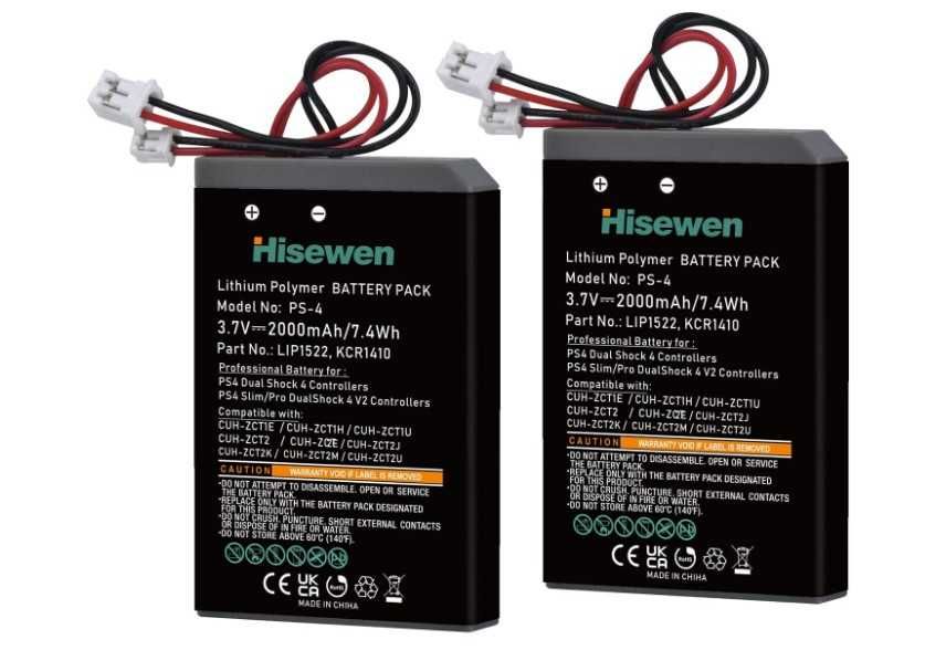 Батарея акумулятор Hisewen для PS4, 3.7V, 2000 мАг/7.4Wh