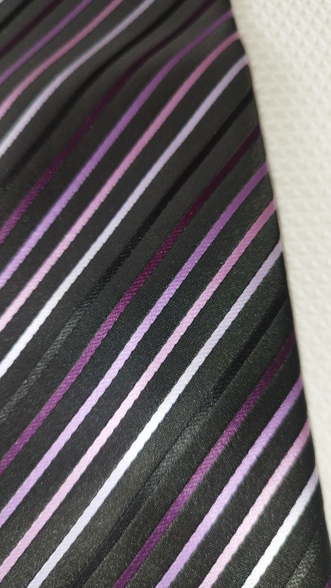 Krawat Giorgio Valention * Italy Mode * krawat męski czarny fioletowy