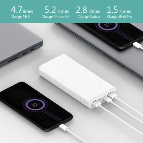 Повербанк Xiaomi Mi Power Bank 3 74Wh 20000mAh 18W для iphone телефона