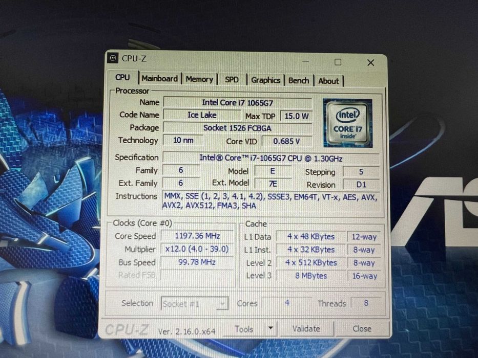 Portátil Asus F515J Core i7 10th, 20Gb Ram, disco M.2 512Gb , Win 11