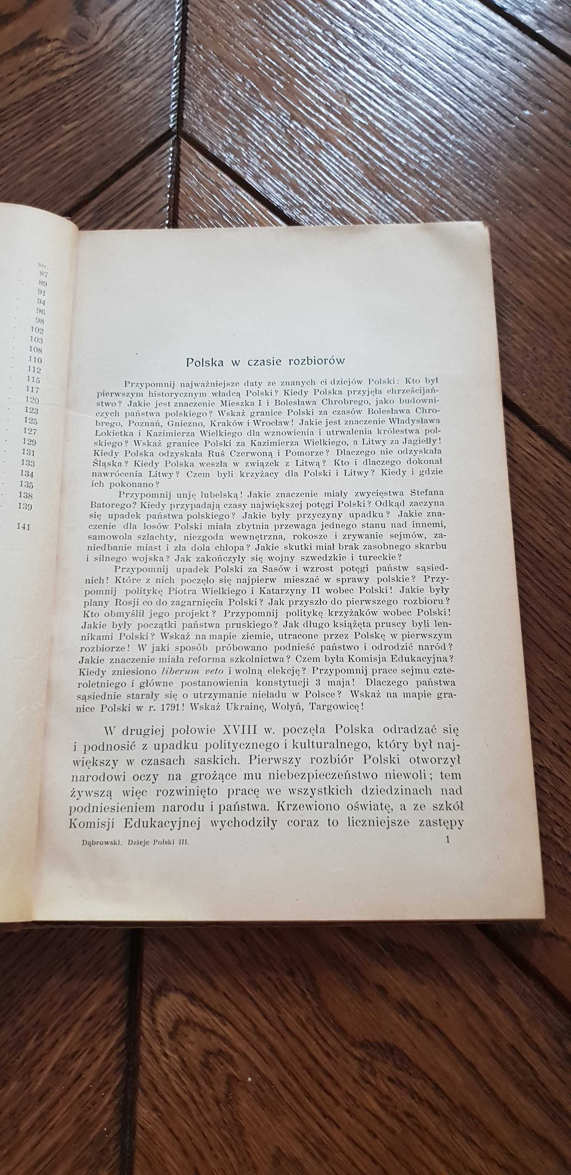 Książka rok 1928 "Wiadomości z dziejów Polski" dr Jan Dąbrowski