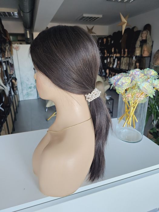 Peruka z włosw naturalnych lace front ciemny braz Agnieszka