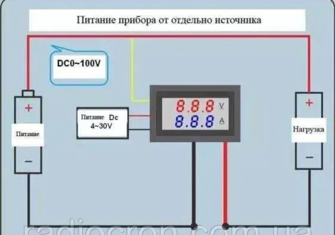 Вольтметр, амперметр 200 V. 10 A. Цифровой . Индикатор тока, DC 4-30V