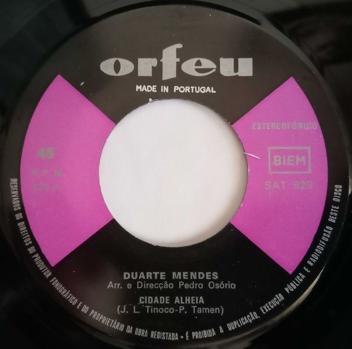 Duarte Mendes	- - - - -	Cidade Alheia	- - - - -	Single