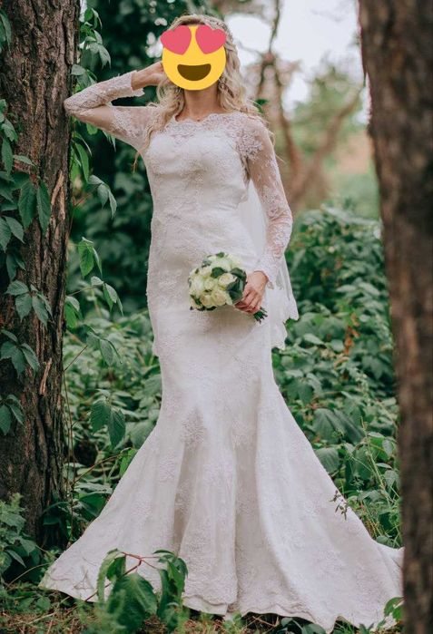 Свадебное платье/Фасон рыбка/Со шлейфом