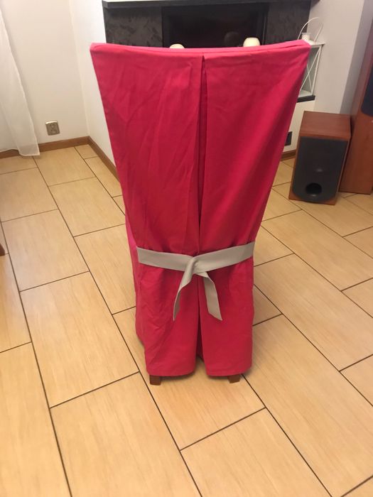 Różowe osłony na krzesła Dekoracje - 6 sztuk