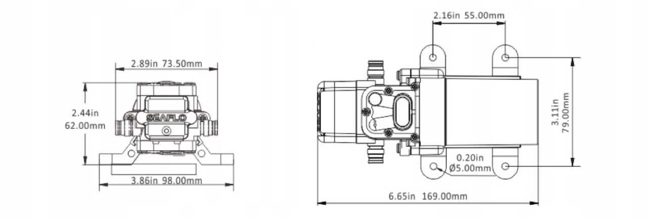 Pompa Wody 12V Ciśnieniowa SEAFLO Jachtowa Kamper 3,8L 2,8 BAR
