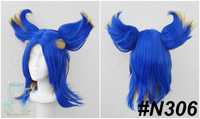 Niebieska peruka cosplay wig Neon Valorant z przedziałkiem