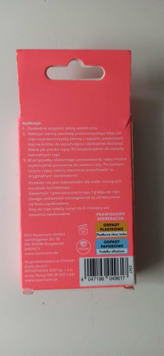 Sztuczne rzęsy 3D + klej (2 pary).